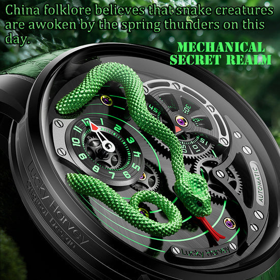 2024 New Arrival Spit Out Tongue Green Snake Automata Watch Lucky Harvey TIMEMASTER