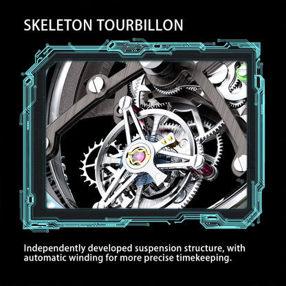 BONEST GATTI Automatic Tourbillon Movement Rainbow Bezel BG7002 TIMEMASTER