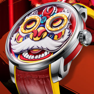 Green Lion Dance Moving Eye Automatic LH001 Movement Luminous Watch For Men Lucky Harvey TIMEMASTER & CO