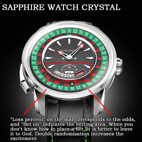 Player Series Silver European Roulette Automatic Watch Lucky Harvey TIMEMASTER