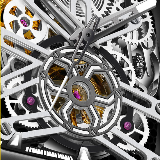 BONEST GATTI Automatic Skeleton Movement Barrel shaped Case Luminous BG5502 TIMEMASTER