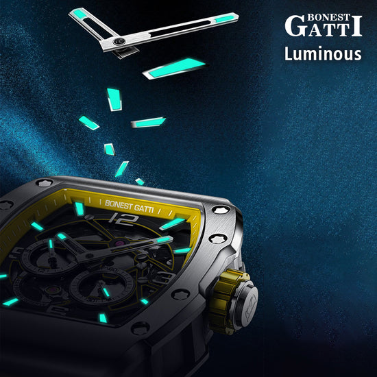 BONEST GATTI Barrel shaped Skeleton Sapphire Crystal CITIZEN Movement Watch BG9903 TIMEMASTER