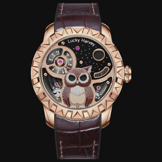 Gold Owl Automatic New Watch Luminous Dial Lucky Harvey TIMEMASTER