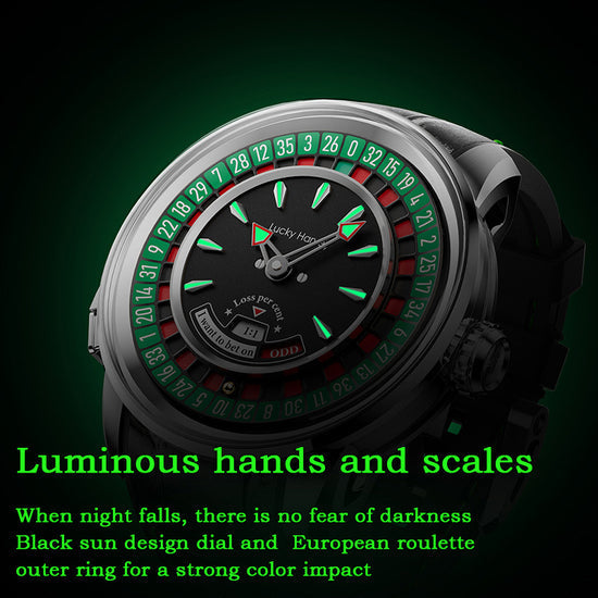 Player Series Silver European Roulette Automatic Watch Lucky Harvey TIMEMASTER
