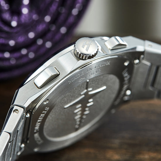 【Limited Edition 300PCS】Sound Of Nature Guilloché Purple Dial Big Date Chiming Automatic Watch Lucky Harvey TIMEMASTER