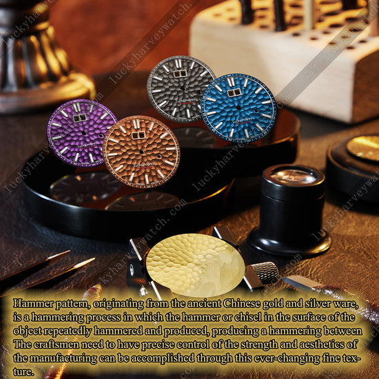 【Limited Edition 300pcs】Hammer Dial Big Date Automatic Winding Black Chiming Watch Lucky Harvey TIMEMASTER