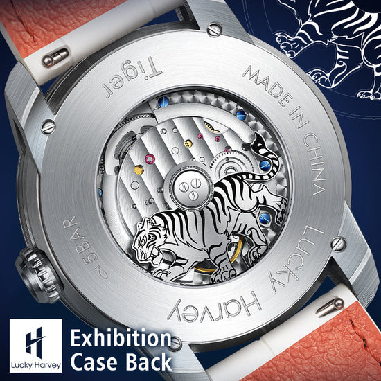 【Limited Edition 2022pcs】White Tiger Moving Eye Automatic Watch For Man Luminous Lucky Harvey TIMEMASTER