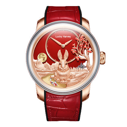 【Limited Edition 388PCS】Gold Rabbit Automatic Watch Chinese New Year 2023 Luminous Lucky Harvey TIMEMASTER