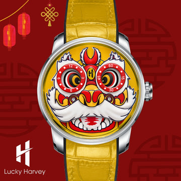 Green Lion Dance Moving Eye Automatic LH001 Movement Luminous Watch For Men Lucky Harvey TIMEMASTER & CO