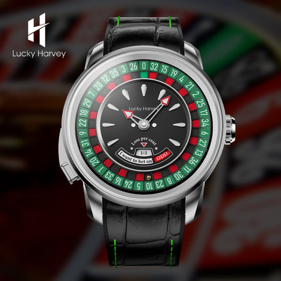 Player Series Silver European Roulette Automatic Watch Lucky Harvey TIMEMASTER
