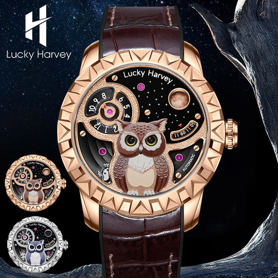 Gold Owl Automatic New Watch Luminous Dial Lucky Harvey TIMEMASTER