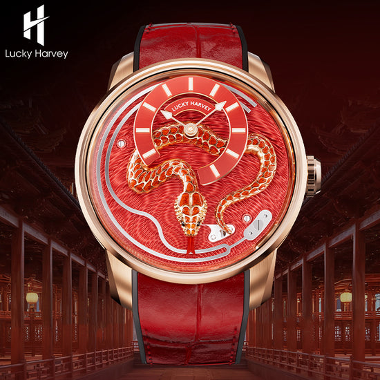【Limited Edition 100pcs】2025 Red Enamel Snake Automata Chiming Mechanical New Watch Lucky Harvey TIMEMASTER