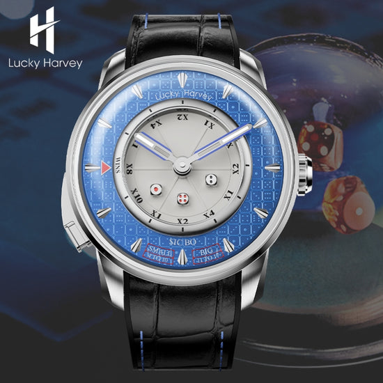 Player Series Blue Sic Bo Automatic Watch Lucky Harvey TIMEMASTER