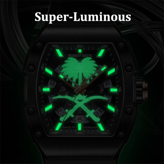BONEST GATTI Skeleton Movement Watch Auto Calendar Citizen Automatic Mechanical Movement Luminous Sapphire Men's watch BG9904 TIMEMASTER