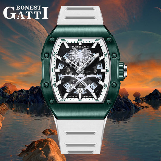 BONEST GATTI Skeleton Movement Watch Auto Calendar Citizen Automatic Mechanical Movement Luminous Sapphire Men's watch BG9904 TIMEMASTER
