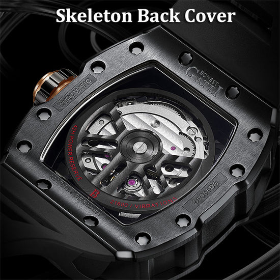 BONEST GATTI Skeleton Movement Watch Auto Calendar Citizen Automatic Mechanical Movement Luminous Sapphire Men's watch BG9904 TIMEMASTER