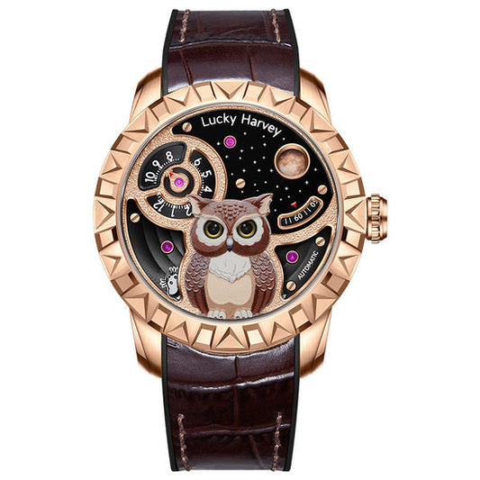 Gold Owl Automatic New Watch Luminous Dial Lucky Harvey TIMEMASTER