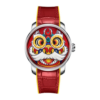 Red Lion Dance Moving Eye Automatic LH001 Movement Luminous Watch For Men Lucky Harvey TIMEMASTER