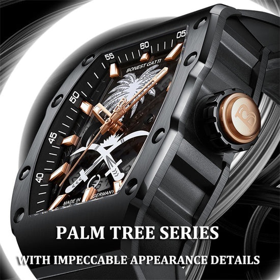 BONEST GATTI Skeleton Movement Watch Auto Calendar Citizen Automatic Mechanical Movement Luminous Sapphire Men's watch BG9904 TIMEMASTER