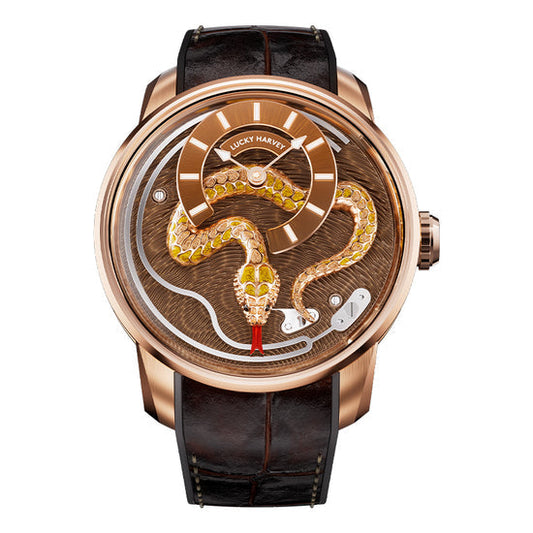 【Limited Edition 100pcs】2025 Gold Enamel Snake Automata Chiming Mechanical New Watch Lucky Harvey TIMEMASTER