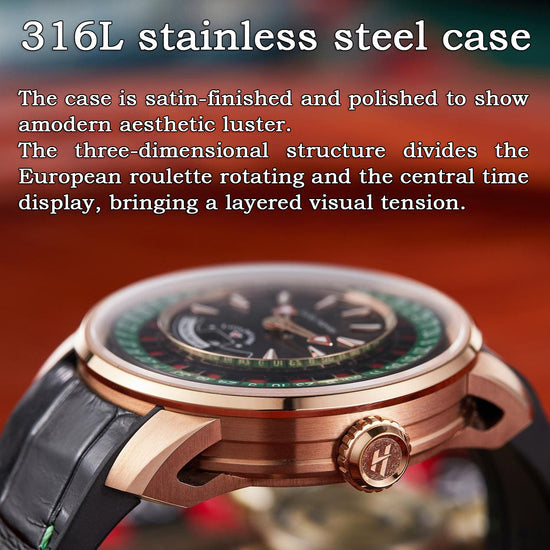 Player Series Gold European Roulette Automatic Watch Lucky Harvey TIMEMASTER